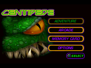 Centipede title screen for Playstation